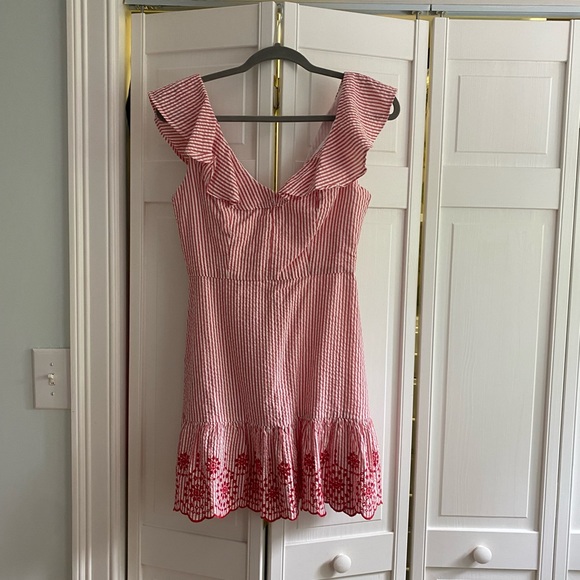 Brand new BCBG Gingham Striped Embroidered Dreas - Picture 4 of 5